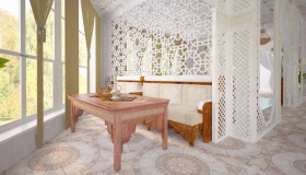 Разработка банкетного зала в марокканском стиле для ресторана "Марокко".