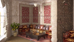 Разработка зала в марокканском стиле для ресторана "Марокко".